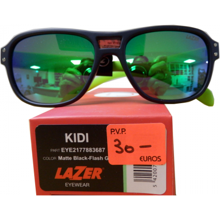 Bril Larzer Kidiator Mat Zwart/Fluor Groen