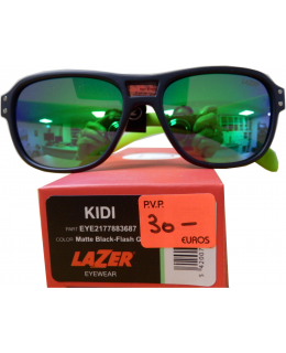 Bril Larzer Kidiator Mat Zwart/Fluor Groen